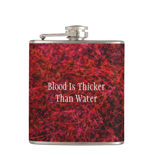 Blut ist dicker als Wasserflasche Flachmann (Vorderseite)