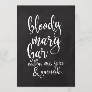 Blut-Mary-Bar Erschwingliches Kreidetafel-Hochzeit Einladung