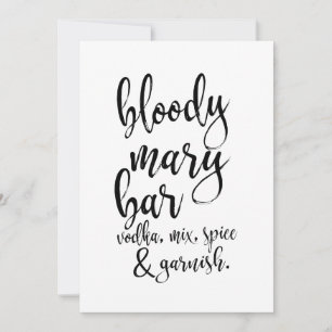 Blut-Mary-Bar Günstiges Hochzeitsschild