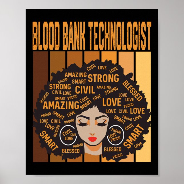 Blut Nk Technologe Mächtiger Schwarzer Geschichtsm Poster (Vorne)