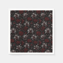 Blut Obsidian Schädel Orchidee und Dornrose Gothic
