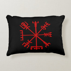 Blut Red Vegvísir (Viking Compass) Dekokissen
