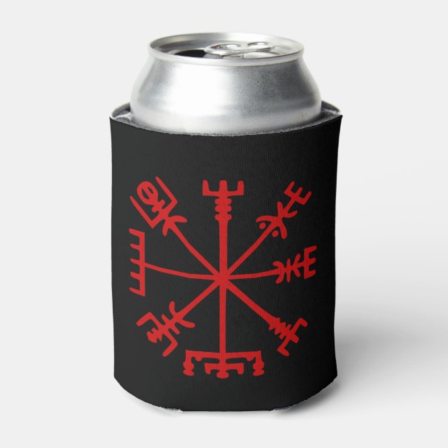 Blut Red Vegvísir (Viking Compass) Dosenkühler (Kanne Vorderseite)