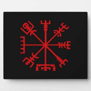 Blut Red Vegvísir (Viking Compass) Fotoplatte
