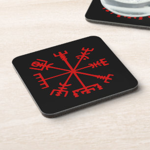 Blut Red Vegvísir (Viking Compass) Getränkeuntersetzer