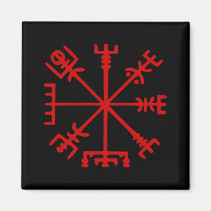 Blut Red Vegvísir (Viking Compass) Magnet