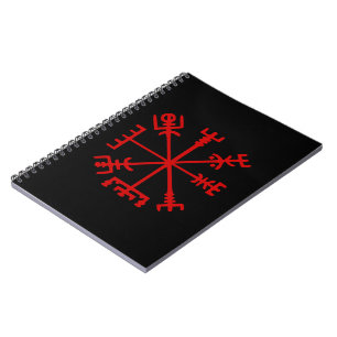 Blut Red Vegvísir (Viking Compass) Notizblock