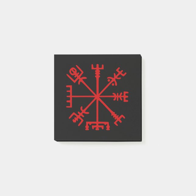 Blut Red Vegvísir (Viking Compass) Post-it Klebezettel (Vorderseite)
