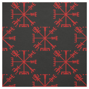Blut Red Vegvísir (Viking Compass) Stoff