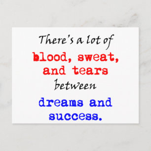Blut Schweiß und Tränen Postkarte