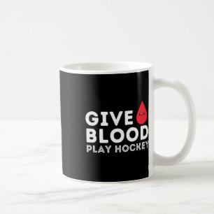Blut spenden Eishockey spielen - Lustiger Eishocke Kaffeetasse