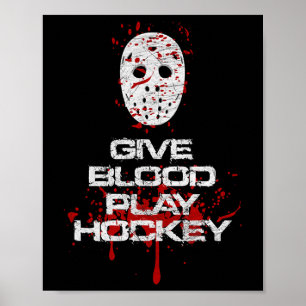 Blut spenden Eishockey spielen Profi-Eishockeyspie Poster