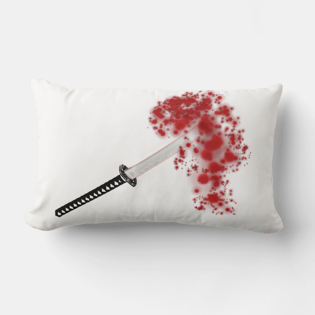 Blut-Spritzer Katana Lendenkissen (Vorderseite)