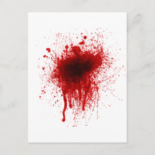 Blut-Spritzer realistisch Postkarte