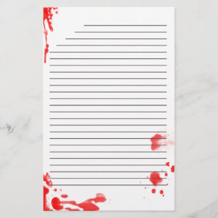Blut stationär befleckt briefpapier
