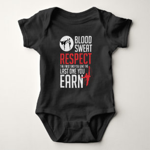 Blut Sweat Respect hapkido taekwondo karate judo Baby Strampler