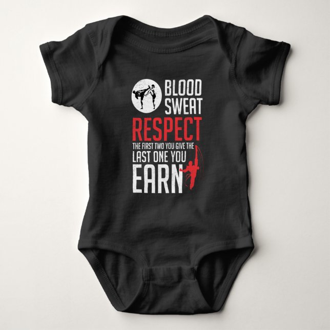 Blut Sweat Respect hapkido taekwondo karate judo Baby Strampler (Vorderseite)