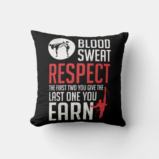Blut Sweat Respect hapkido taekwondo karate judo Kissen (Vorderseite)