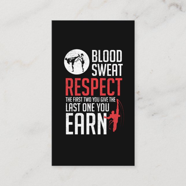 Blut Sweat Respect hapkido taekwondo karate judo Visitenkarte (Vorderseite)