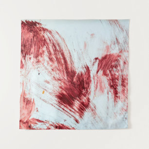 Blut und blutige Spuren in einer alten Badewanne. Wandteppich