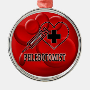 BLUT-VERZIERUNG PHLEBOTOMIST - VENIPUNCTURIST SILBERNES ORNAMENT