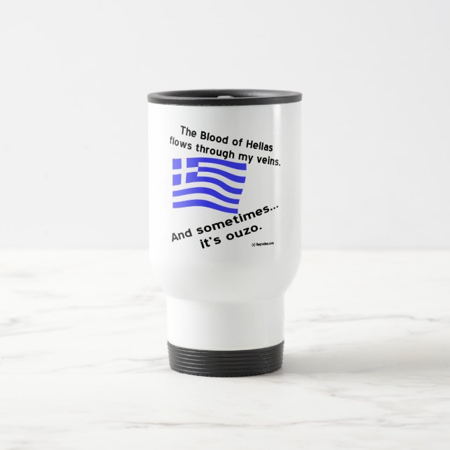 Blut von Hellas fliegt durch Venen, manchmal Ouzo Reisebecher (Mittel)