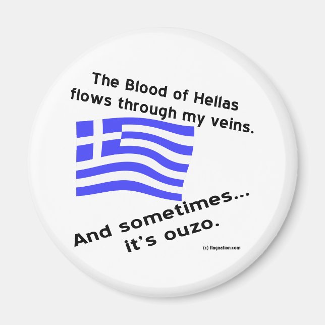 Blut von Hellas & Ouzo Magnet (Vorne)