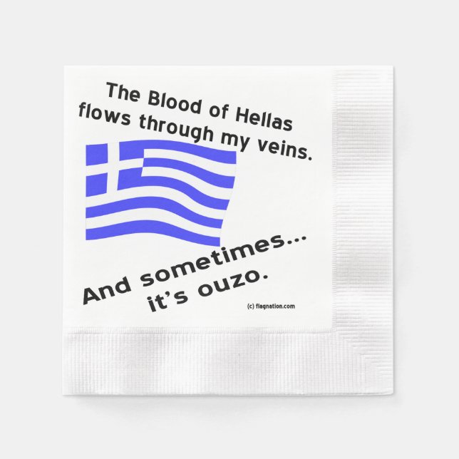 Blut von Hellas & Ouzo Serviette (Vorderseite)