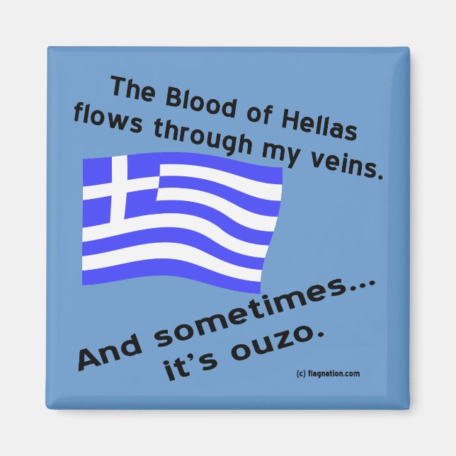 Blut von Hellas und Ouzo Magnet (Vorne)