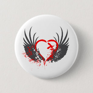 Blut Wings - Emo, Rock, goth, Alternative, Schmutz Button