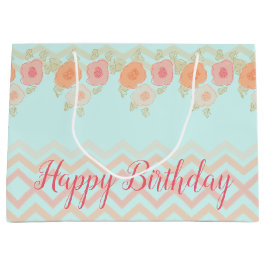 blutakzentriert Gemustert Große Geschenktüte