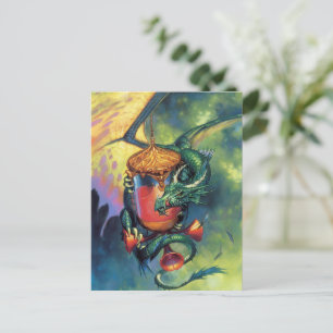 Blutdrachenpostkarte   Fierce Dragon Illustration Postkarte