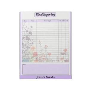 Blutdruckprotokoll im Lila Garten Notizblock