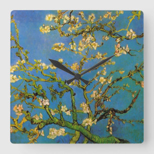 Blüte Almond Tree von Vincent van Gogh Quadratische Wanduhr