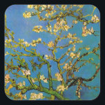 Blüte Almond Tree von Vincent van Gogh Quadratischer Aufkleber<br><div class="desc">Das blühende Almond Tree (1890) von Van Gogh ist ein Vintager Post-Impressionismus feiner Kunst, florale Stillleben Malerei. Ein Ast aus einem Mandelbaum blüht in einem Frühjahrsgarten mit dem blauen Himmel im Hintergrund. Schöne blühende weiße Blume. Über den Künstler: Vincent Willem van Gogh (1853-1890) war ein postimpressionistischer Maler, dessen Werk besonders...</div>