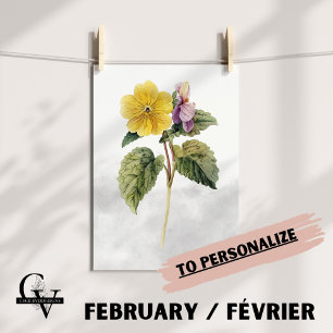 Blüte des botanischen Februar Poster