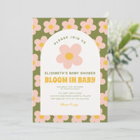 Blüte in Grün-Rosa Baby Groovy Babydusche