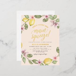 Blüte | Lemon Wreath Main Squeeze Brautparty Folie Einladungspostkarte