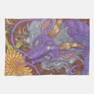 Blüte Lila Drache Geschirrtuch