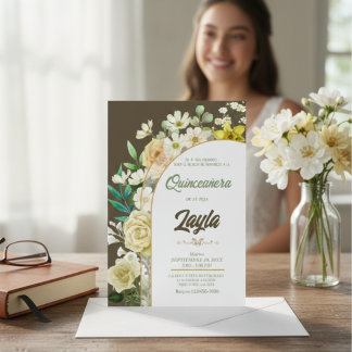 Blüte mit Schönheit: Elegant Gelbe Blüte Einladung