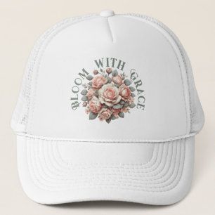 Blüte mit Shabby Chic-Rose Truckerkappe