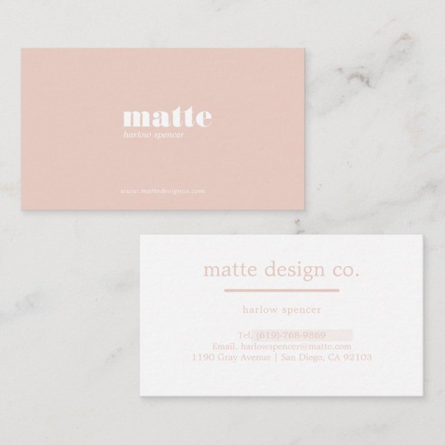 Blüte | Modernes Elegantes Minimalistisches Berufl Visitenkarte (Vorne/Hinten)