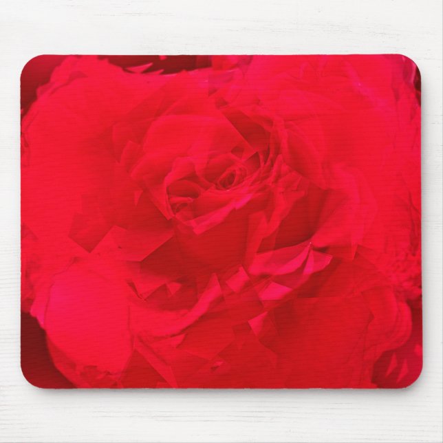Blüte Rose Rot Mousepad (Vorne)
