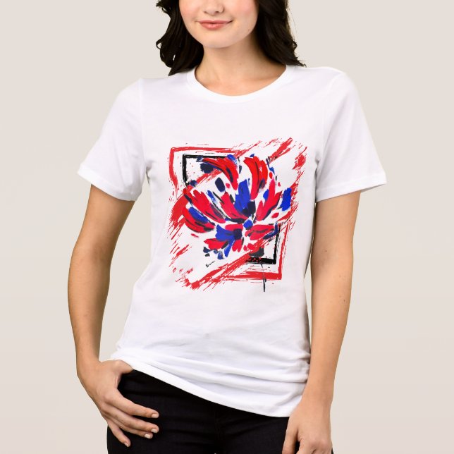 Blüte Tri-Blend Shirt (Vorderseite)
