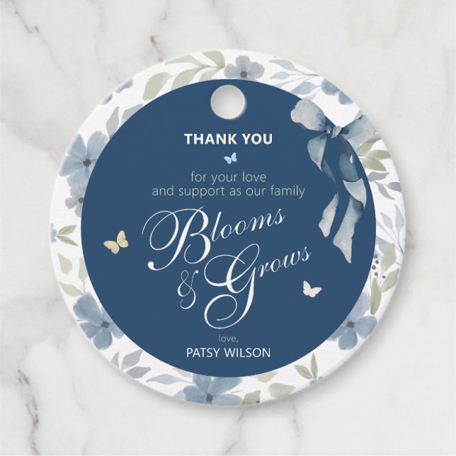 Blüte und Blütendusche Geschenkanhänger (Vorderseite)