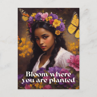 Blüte, wo du bläst postkarte