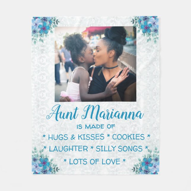 Blüte "Woraus ist Tante gemacht?" Fleecedecke (Vorderseite)