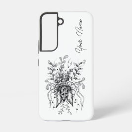 Blüte Zen Doodle Art, schwarz-weiß  -  Samsung Galaxy Hülle