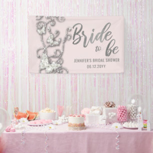 Blüte zu Schmetterlingen Bling Vines Brautparty Banner
