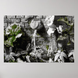 Blutegel und Red String Frog Fountain Print Poster